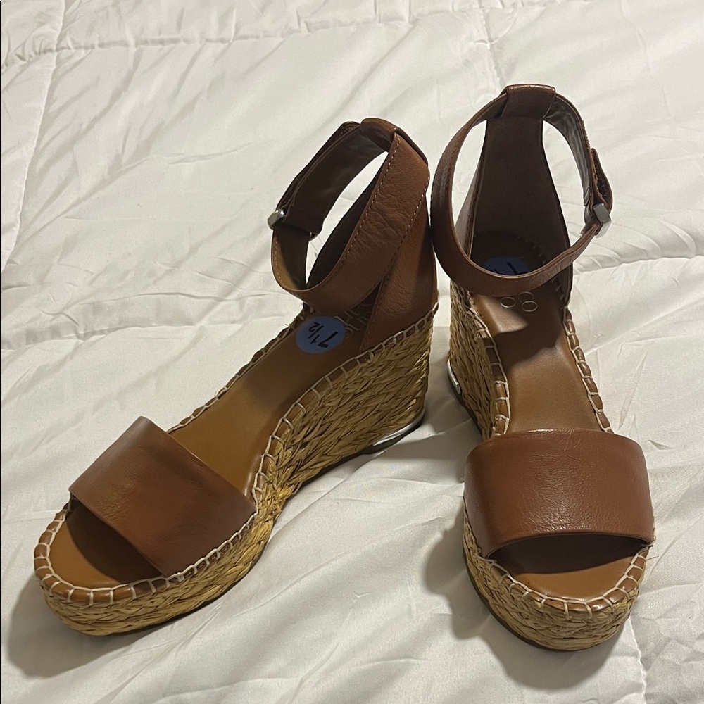 Franco Sarto Tan Wedge Sandals